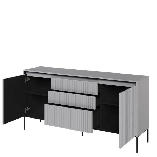 ⁦שידת מגירות 2 דלתות ו-3 מגירות עם תאורה <br> Tresso 01⁩ – תמונה ⁦3⁩